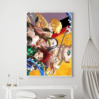 Demon Slayer Classic Anime Wall Art Poster Prints, Painting Bedroom Living Room Wall Bar Restaurant Decor