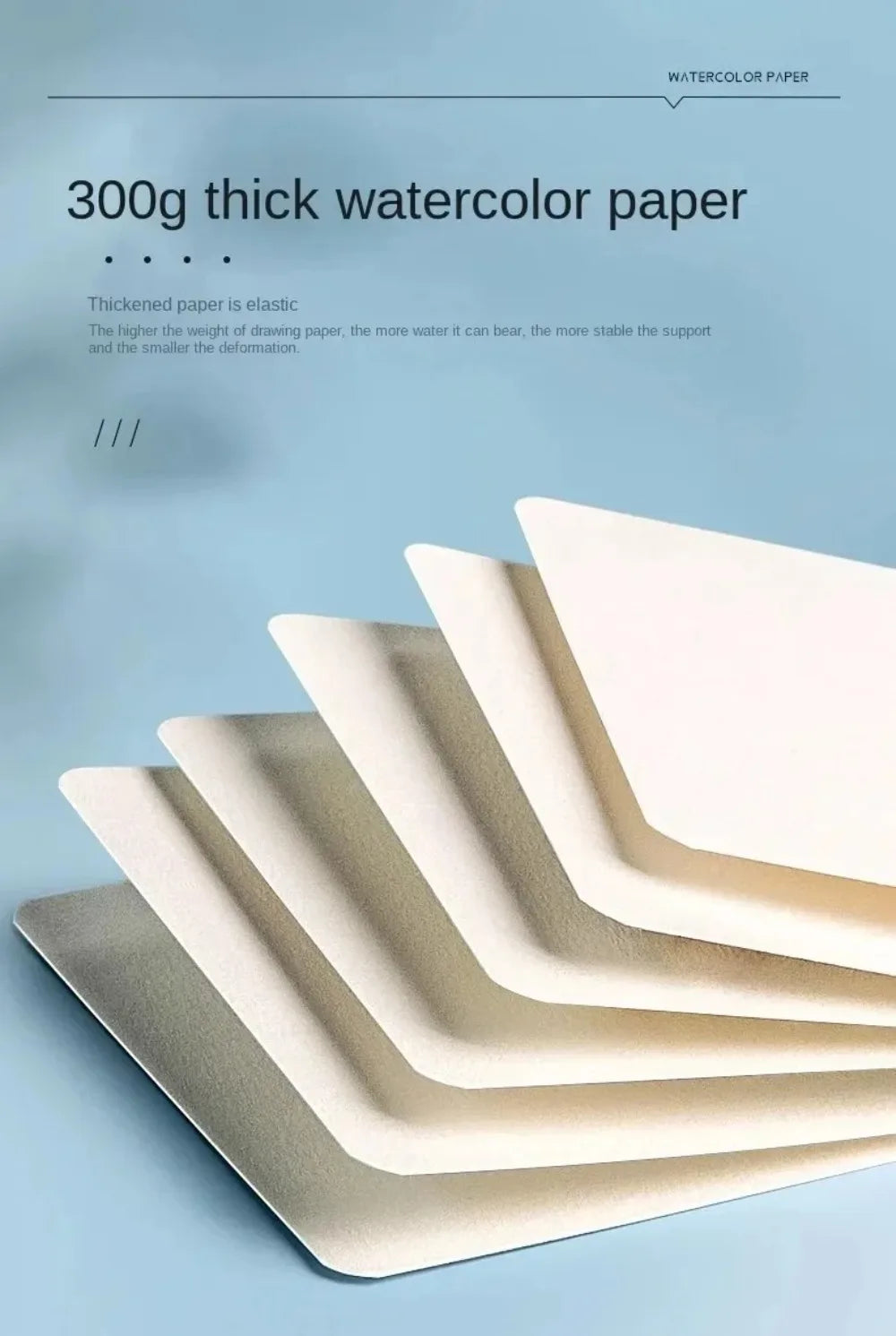 Blank Watercolor Paper Cards 50 PCS Portable Postcard 300g Square Round for Painting School Student Art Supplies