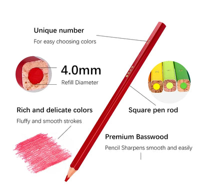 48/72/120/150/160/180 Professional Color Pencils, Oil Pencils, Watercolor Pencils Art Supplies