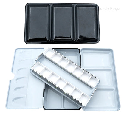 Empty Watercolor Palette with 14 Half Pans Metal Empty Watercolor Tin Palette Paint Case for DIY Travel