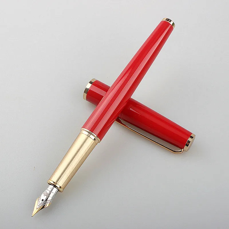 Fountain Pen Retro Design Metal Material Elegant Clip Fine Nib Writing Office Business Signature