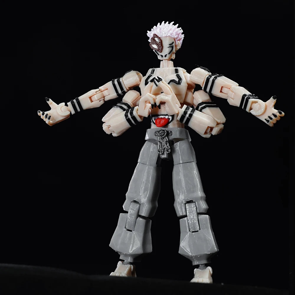 CloudAnimeStudio Ryomen Sukuna 3D Printed Figurine, Jujutsu Kaisen King Of Curses Multi-Jointed Shapeshift Toys