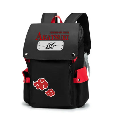 Naruto Shippuden Anime Backpack, Uzumaki Akatsuki School Students Schoolbag Leisure Computer Bag