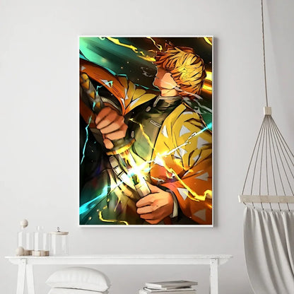 Demon Slayer Classic Anime Wall Art Poster Prints, Painting Bedroom Living Room Wall Bar Restaurant Decor