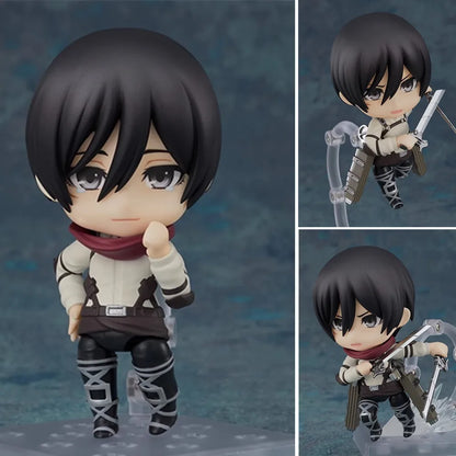 Attack on Titans Chibi Cute Kawaii Anime Figures, Mikasa, Eren, Levi Ackerman, Erwin Smith, Hange Zoe, Reiner Braun Action Figurines PVC Toys Model 10 cm