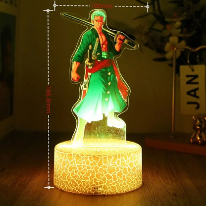 One Piece Anime Figures 3D Lamp PVC Action Collection Model Toys LED Night Light