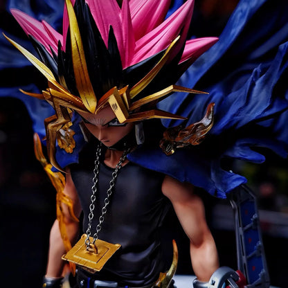 Yami Yugi Muto Anime Figure, Dark Yugi Pharaoh Atem Yu-Gi-Oh Duel Monsters Action Figurines PVC Statue 28 CM