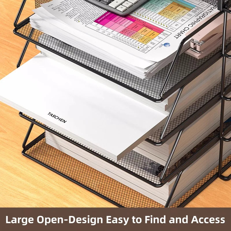 A4 Desk Organizer – Metal Wire Mesh Document Tray for Files, Letters, Books & Brochures