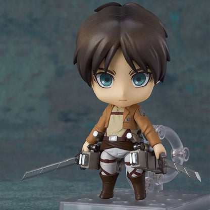 Attack on Titan Anime Figures, Shingeki no Kyojin Levi Ackerman, Eren Jaeger, Mikasa·Ackerman, Cute Kawaii Chibi Anime Figurines 10 cm