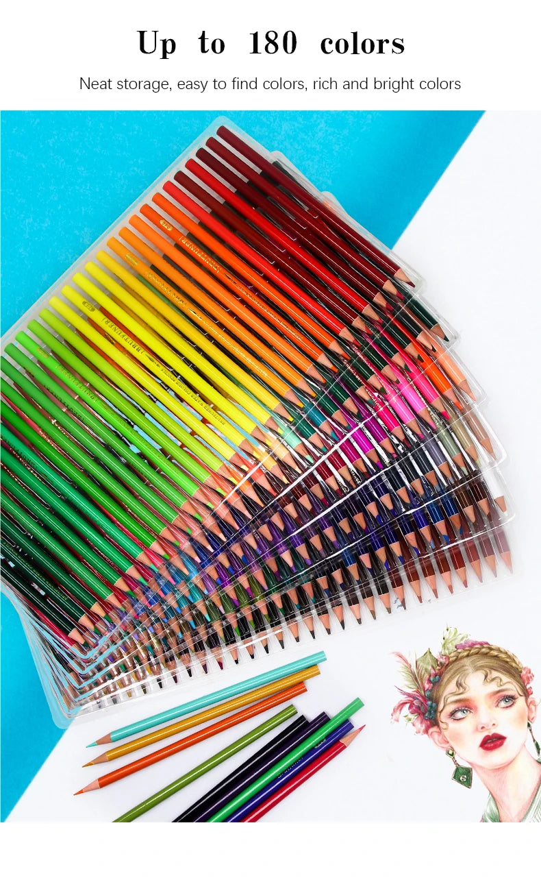 48/72/120/150/160/180 Professional Color Pencils, Oil Pencils, Watercolor Pencils Art Supplies