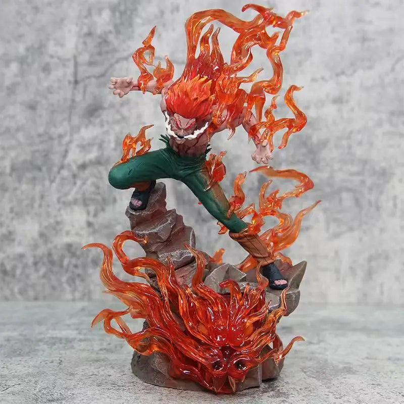 Naruto Shippuden Might Guy LED Figure, Eight Gates of Death Anime Action Figurines Statue 26 cm