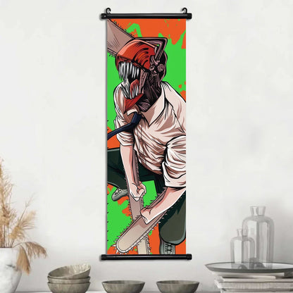 Chainsaw Man Anime Canvas Scrolls Collection, Wall Art Hanging Print Poster Home Decor