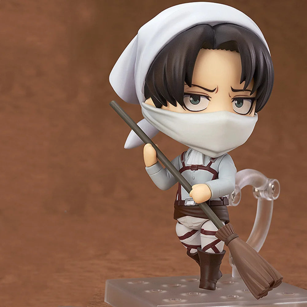 Attack on Titan Anime Figures, Shingeki no Kyojin Levi Ackerman, Eren Jaeger, Mikasa·Ackerman, Cute Kawaii Chibi Anime Figurines 10 cm
