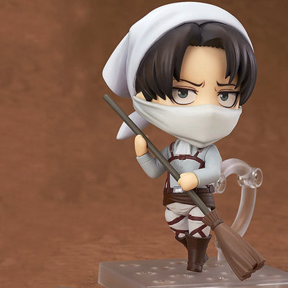 Attack on Titan Anime Figures, Shingeki no Kyojin Levi Ackerman, Eren Jaeger, Mikasa·Ackerman, Cute Kawaii Chibi Anime Figurines 10 cm