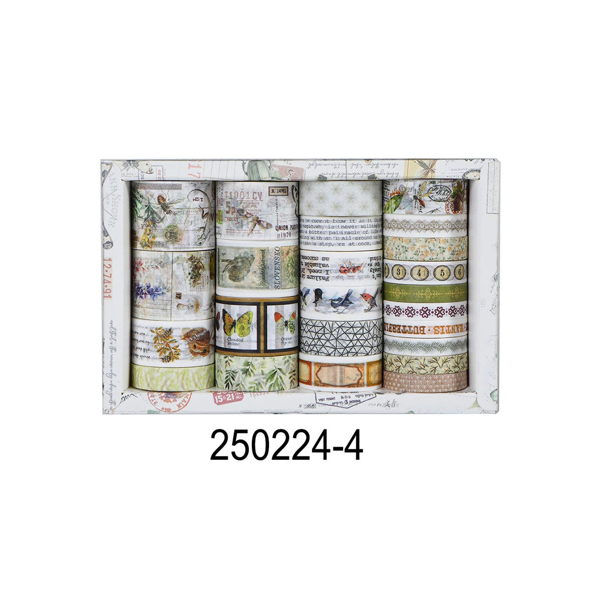 Retro Washi Tape Set – 18 to 24 Rolls per Box for DIY Crafts, Journals & Gift Wrapping