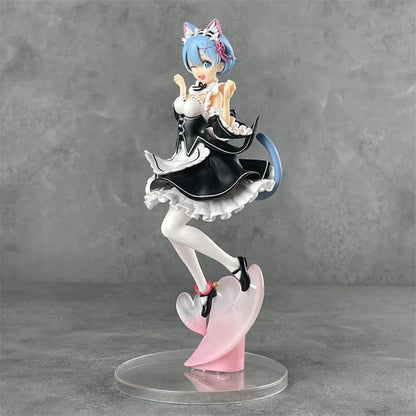 Rem Nekomimi Anime Figurine, Re:ZERO Starting Life In Another World Action Figures 22 CM