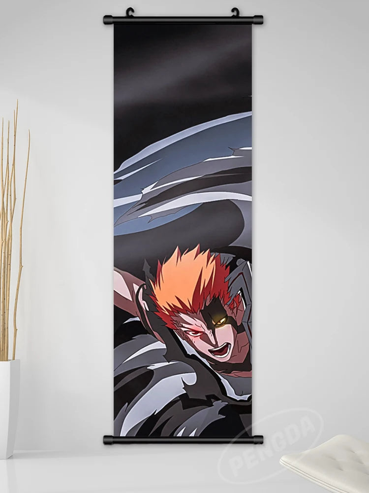 Bleach Canvas Scroll Posters, Wall Art Anime Artwork Painting Anime Hanging Poster