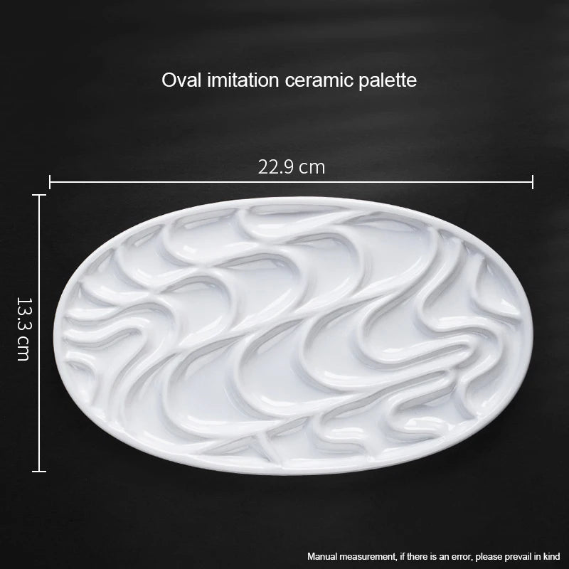 1/5/28 Grid Paint Tray White Imitation Ceramic Easy to Clean Pigment Palette for Artists Acrylic Watercolor Oil Painting