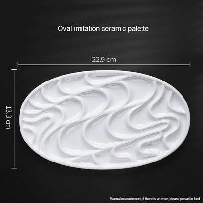 1/5/28 Grid Paint Tray White Imitation Ceramic Easy to Clean Pigment Palette for Artists Acrylic Watercolor Oil Painting