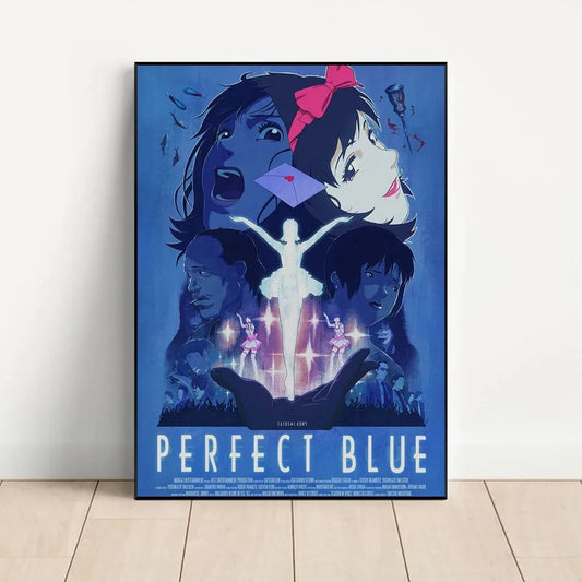 Anime Movie Perfect Blue Posters, Fancy Wall Sticker for Living Room Bar Vintage Decorative Wall Art