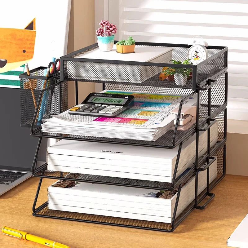 A4 Desk Organizer – Metal Wire Mesh Document Tray for Files, Letters, Books & Brochures