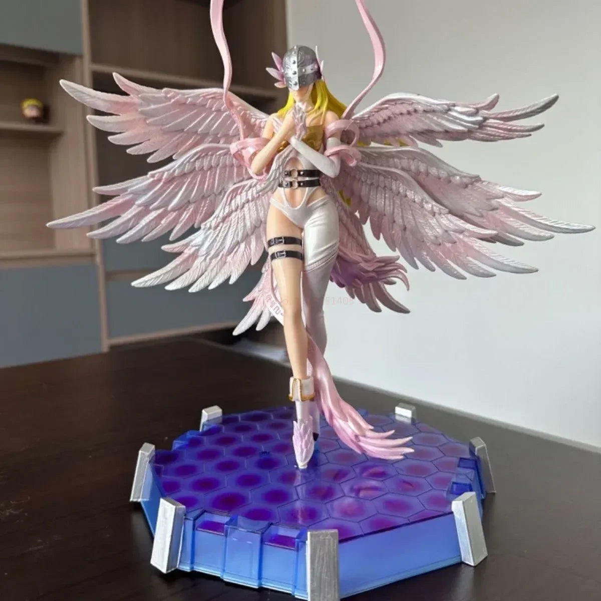 Angewomon and Angemon LED Action Figurines, Standing Position Anime Digimon Adventure Figures PVC Statue 28cm