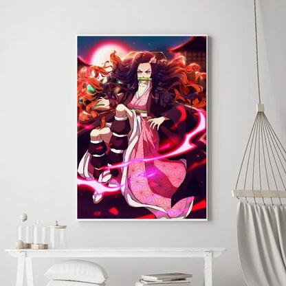 Demon Slayer Classic Anime Wall Art Poster Prints, Painting Bedroom Living Room Wall Bar Restaurant Decor