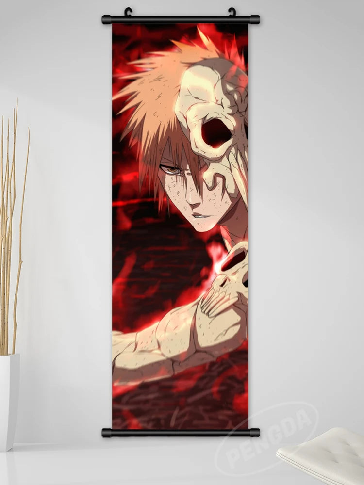 Bleach Canvas Scroll Posters, Wall Art Anime Artwork Painting Anime Hanging Poster