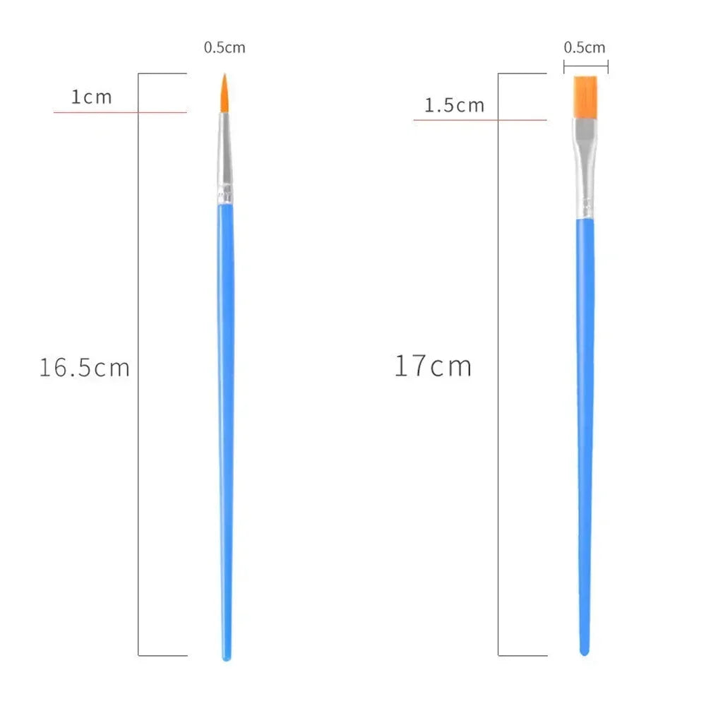 20–200 PCS Paint Brush Set – Round & Flat Nylon Hair Brushes for Oil, Acrylic & Watercolor Painting