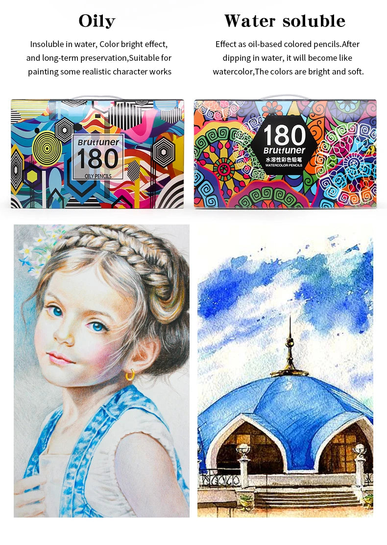 48/72/120/150/160/180 Professional Color Pencils, Oil Pencils, Watercolor Pencils Art Supplies