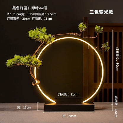 Warm Light Led Ring Lamp Anime Figurines Display, USB Socket Display Bracket Light Ring