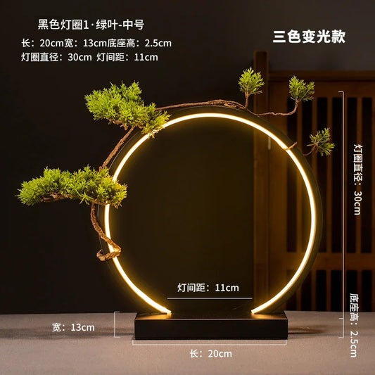 Warm Light Led Ring Lamp Anime Figurines Display, USB Socket Display Bracket Light Ring