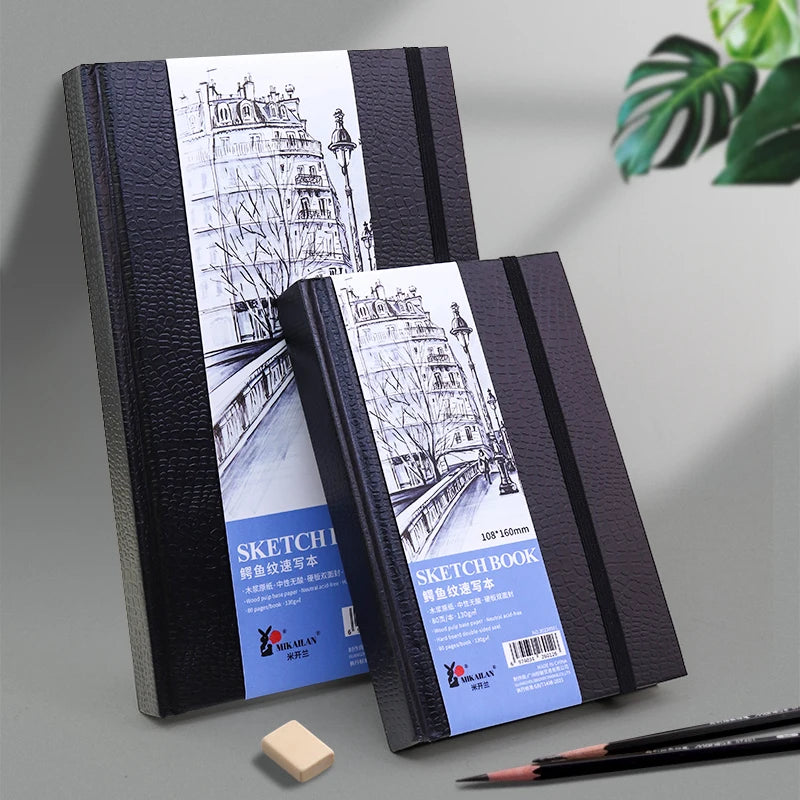 A4/A5/A6 Sketchbook – 80 Sheets, 130gsm Paper for Drawing, Sketching & Planning | Artist Notebook