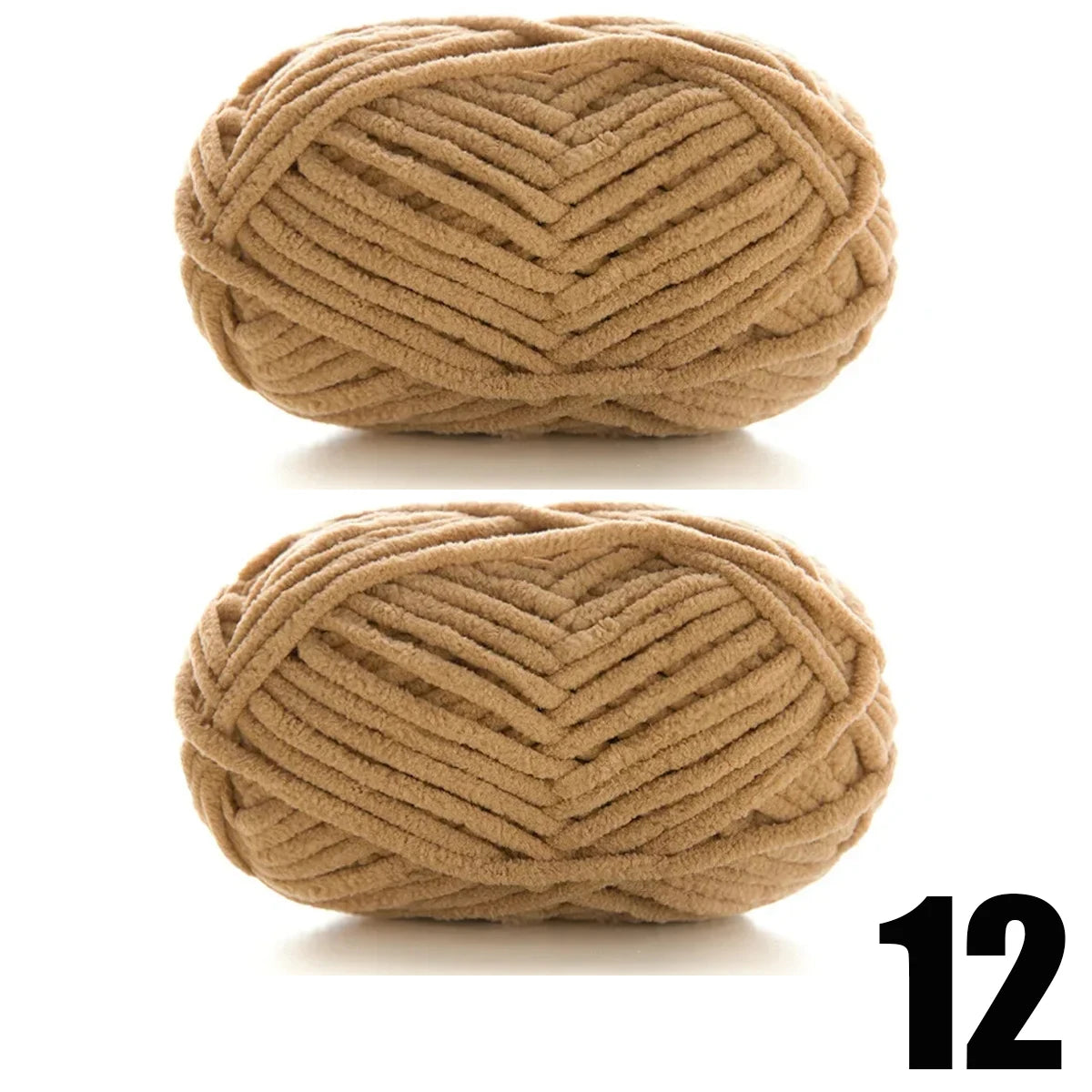 Thick Velvet Chenille Yarn – 2pcs x 50g Soft Knitting Yarn for DIY Scarves, Hats & Crafts