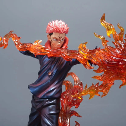 Ryomen Sukuna Anime Figure, Jujutsu Kaisen Kamino Divine Flame Arrow Action Figurines Statue 30 CM
