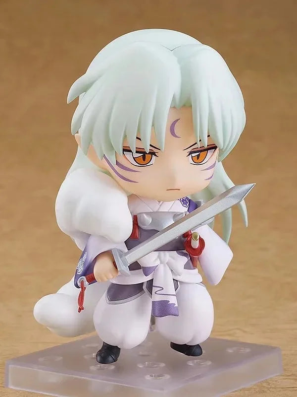 Cute Inuyasha and Sesshoumaru Anime FIgurines, Kawaii Chibi Action Figures PVC Cute Toys 10 cm