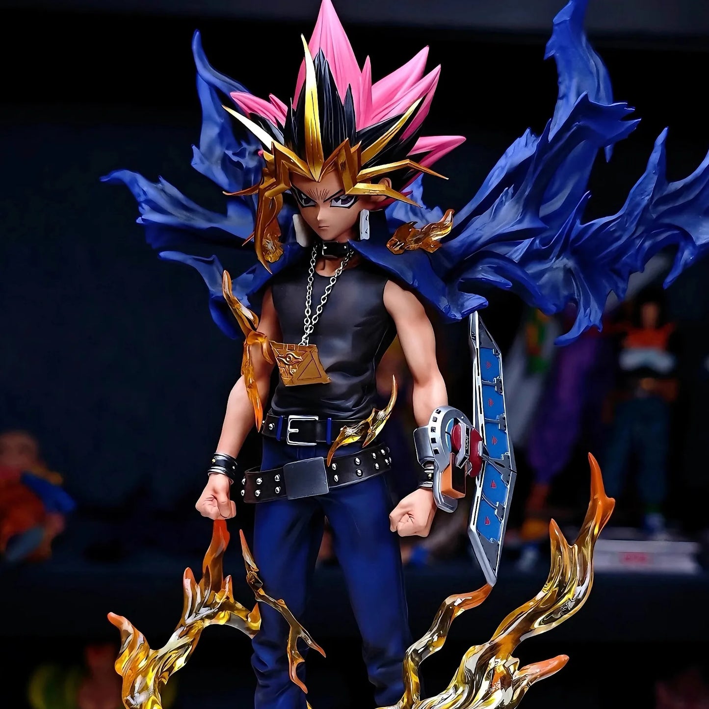 Yami Yugi Muto Anime Figure, Dark Yugi Pharaoh Atem Yu-Gi-Oh Duel Monsters Action Figurines PVC Statue 28 CM