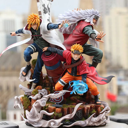 Jiraiya Minato and Naruto Anime Figurines, NARUTO SHIPPUDEN Figures Master and Apprentice Figure 41cm