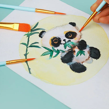 10-Piece Watercolor Brush Set – Multi-Functional Nylon Hair Brushes for Gouache, Oil & Acrylic Painting