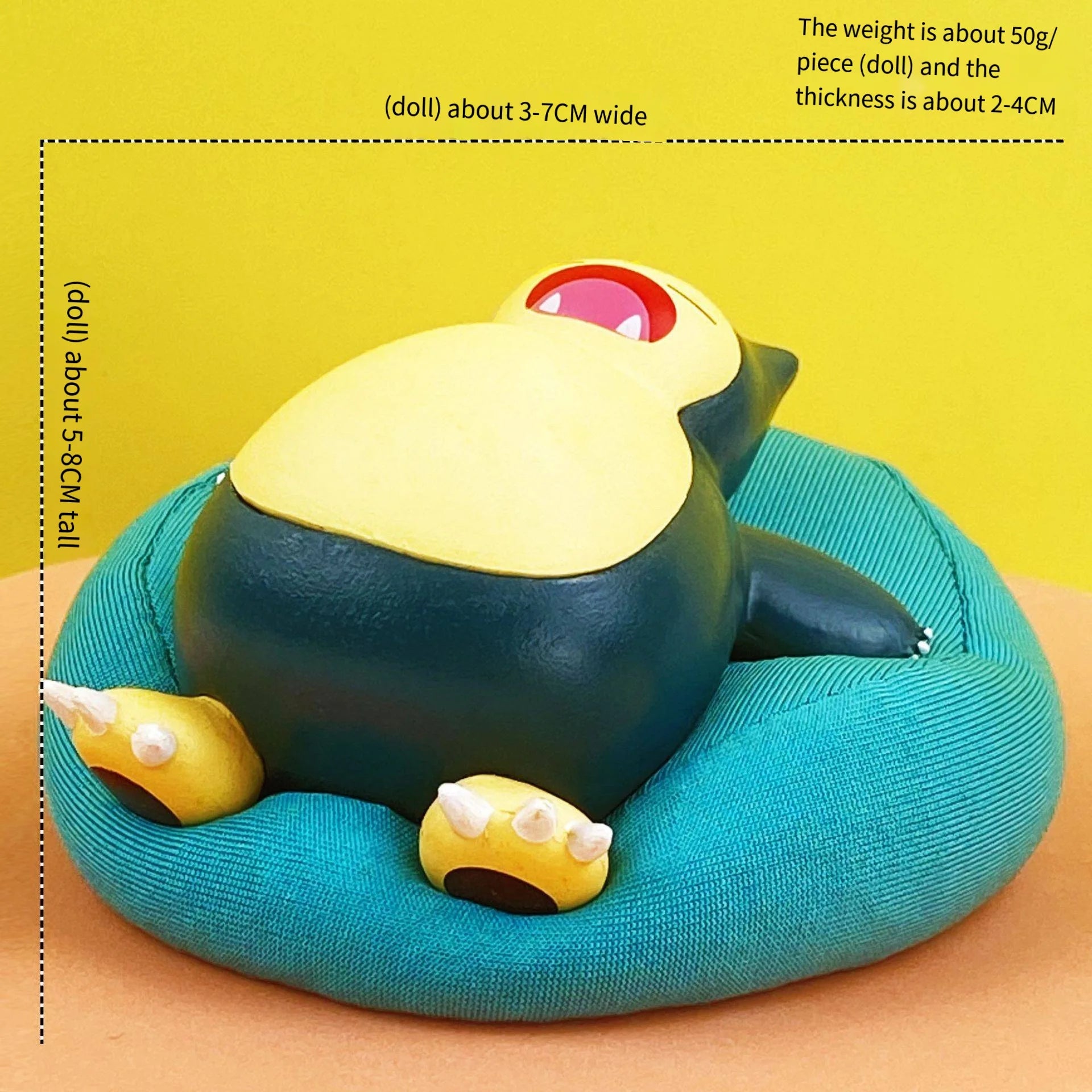 Mini Pokemon Anime Figurines, Sleeping Bean Bag Pikachu Bulbasaur Snorlax Evee Jirachi Komala 6pc Figure Set