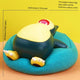 Mini Pokemon Anime Figurines, Sleeping Bean Bag Pikachu Bulbasaur Snorlax Evee Jirachi Komala 6pc Figure Set
