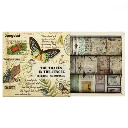 Retro Washi Tape Set – 18 to 24 Rolls per Box for DIY Crafts, Journals & Gift Wrapping