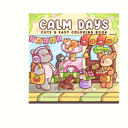 Cat’s Daily Life Coloring Book – 28 Pages of Relaxing Art for Adults | Perfect for Valetine's & Birthday Gifts