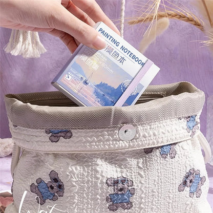 Portable Mini Watercolor Sketchbook with Paint Tray - 50 Sheets, Medium Thick Paper, Ideal for On-the-Go (Paint Not Included)