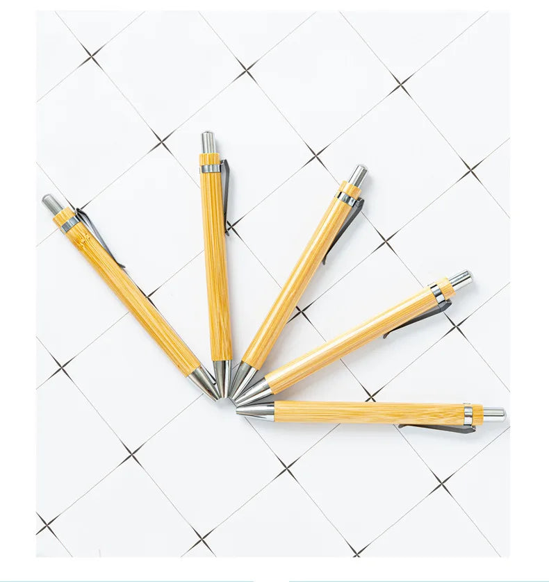 Bamboo Ballpoint Pen Stationery Office School Supplies 10 PCS