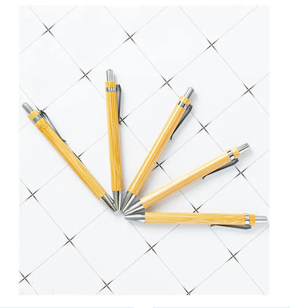 Bamboo Ballpoint Pen Stationery Office School Supplies 10 PCS