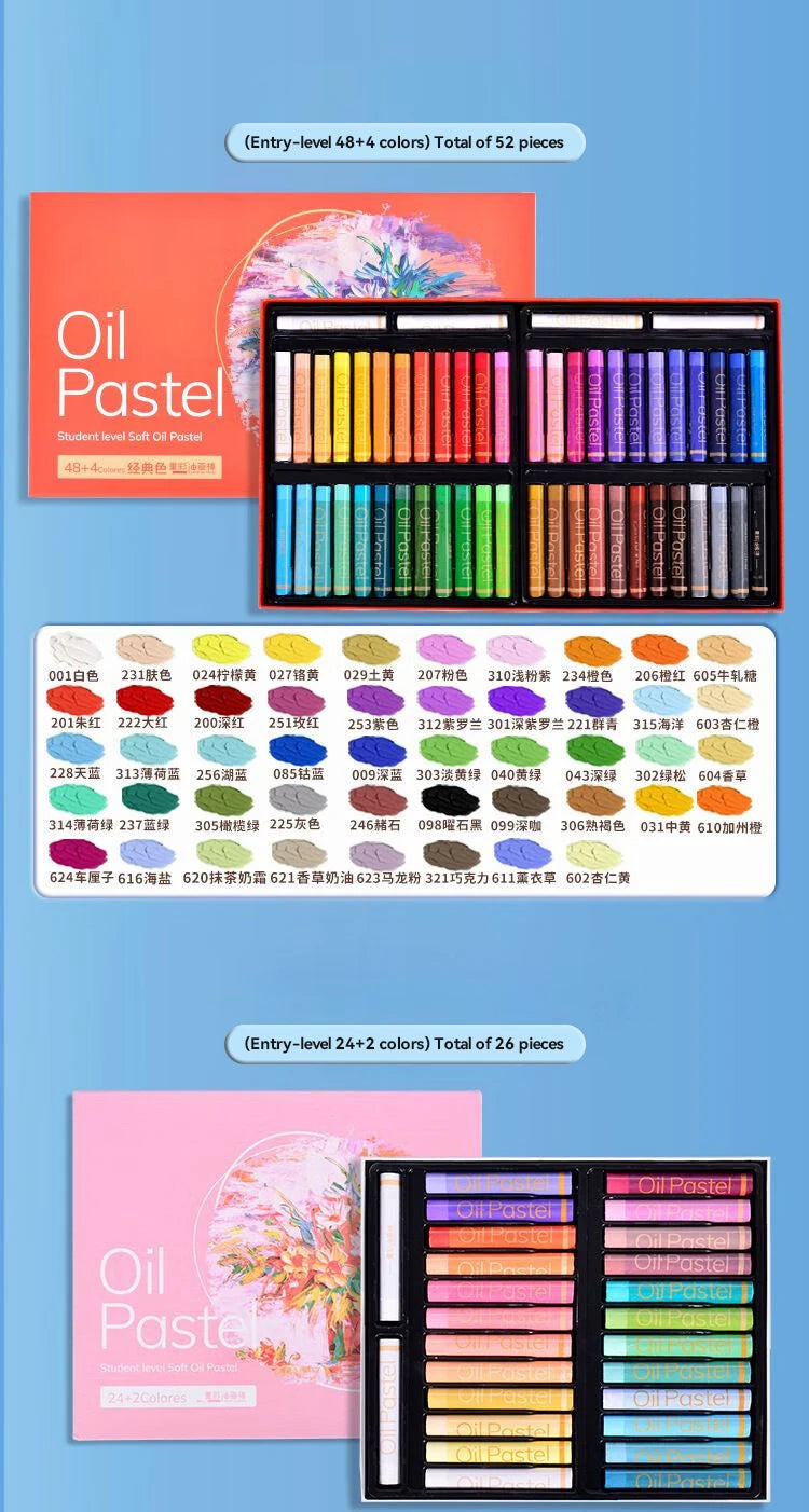 Artist Oil Pastel Set – 24/36/48 Colors Soft, Non-Toxic Sticks for Drawing, Painting & Graffiti Art