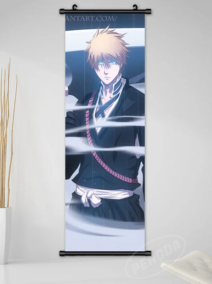 Bleach Canvas Scroll Posters, Wall Art Anime Artwork Painting Anime Hanging Poster