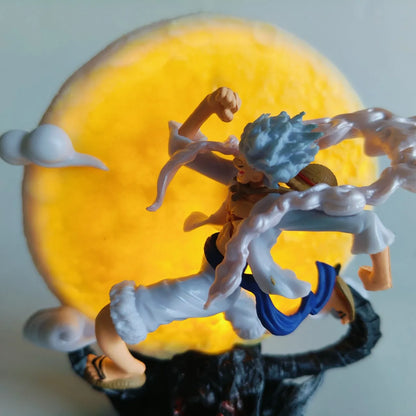 Fairy Nika Monkey D Luffy Anime Figure, One Piece Action Figurines Gear 5 With Moon 14 CM