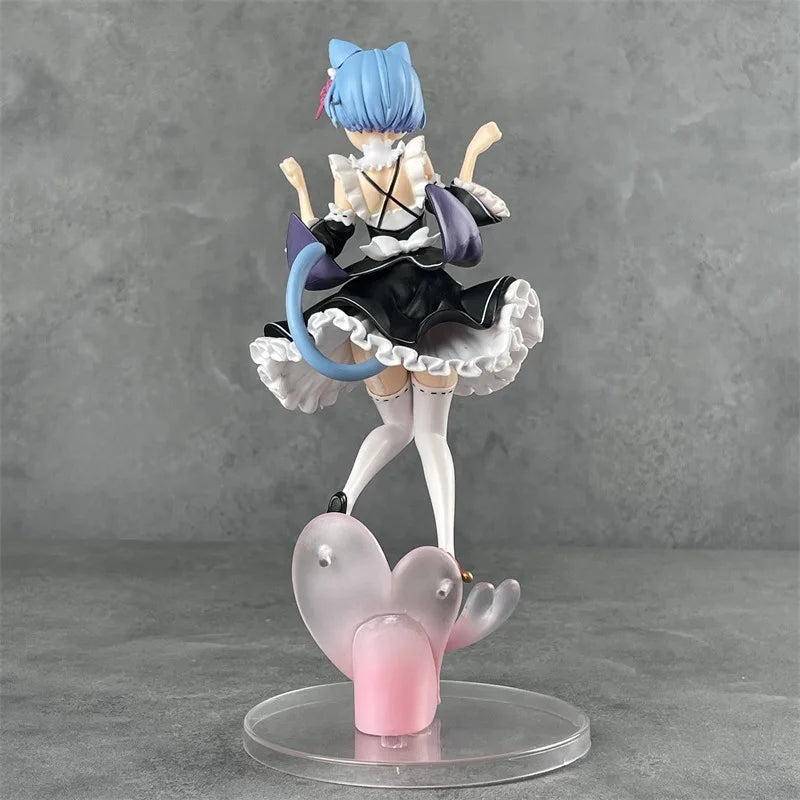 Rem Nekomimi Anime Figurine, Re:ZERO Starting Life In Another World Action Figures 22 CM